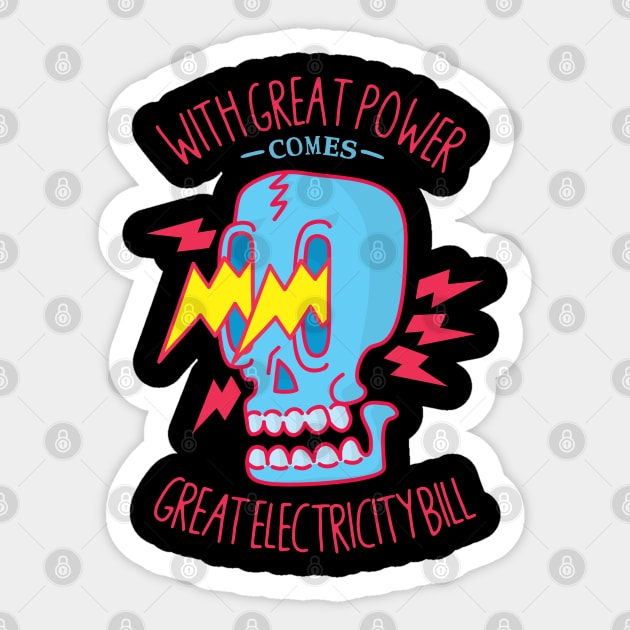 Great Power Of Electricity Sticker by sadpanda